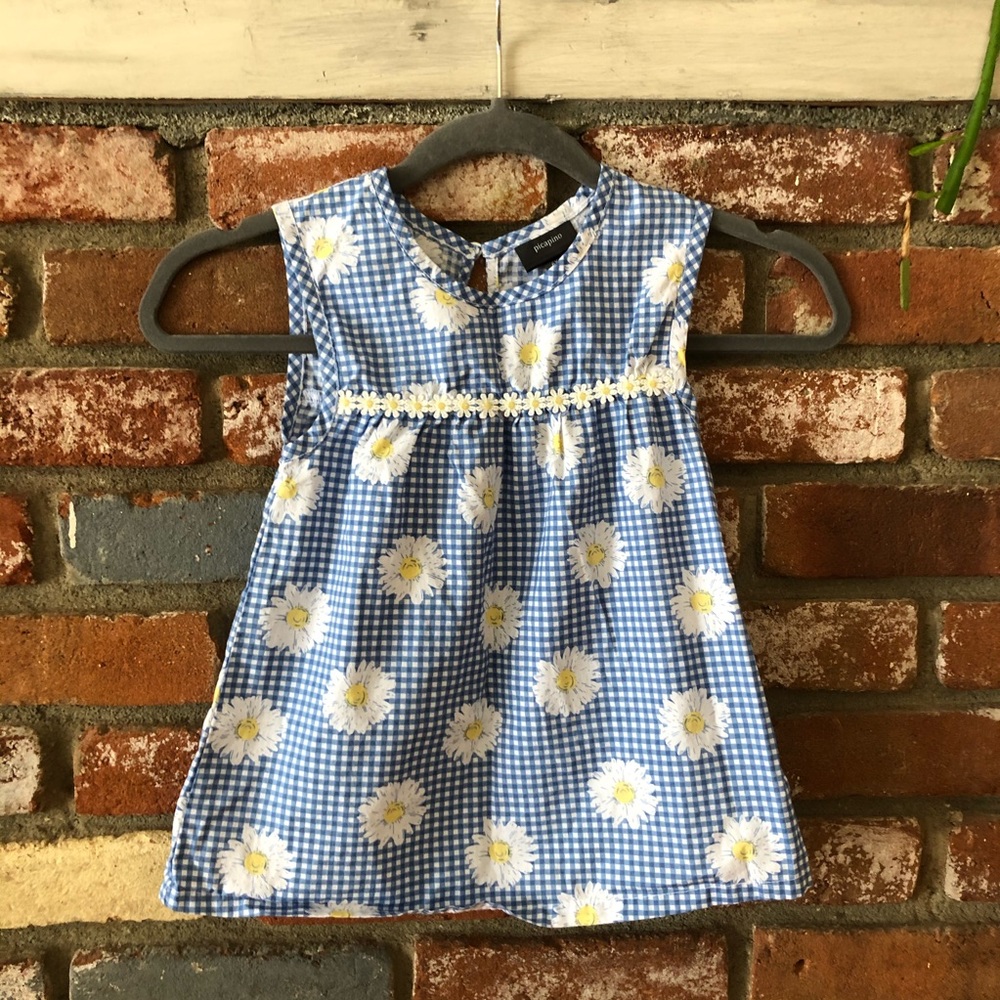 Picapino Gingham Flower Girls Summer Dress